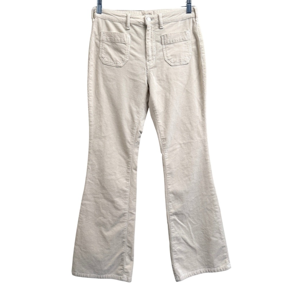 Pilcro and the Letterpress Cream Boot Cut Jeans
